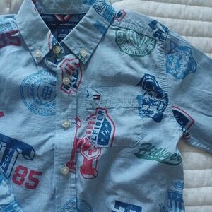Tommy Hilfiger Long Sleeve logo button down.  Boys size 3t